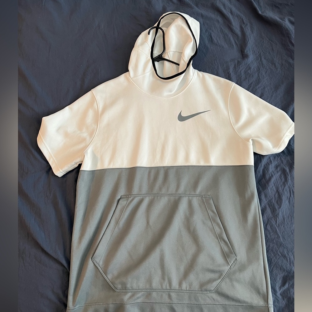 NIKE Shirt Hoodie // Size Large // WHITE & GRAY